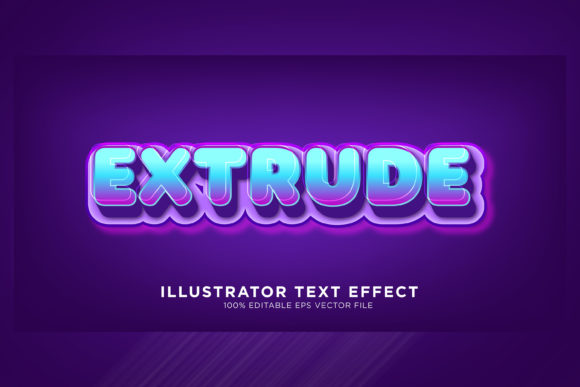 Download Extrude Illustrator Text Effect - Extrude Collection